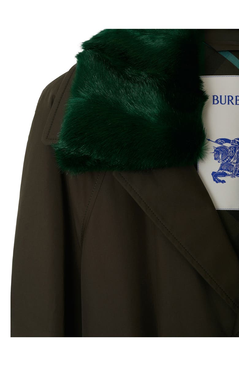Burberry Lambeth Oversize Water Resistant Raincoat With Removable Faux Fur Trim, Alternate, color, 