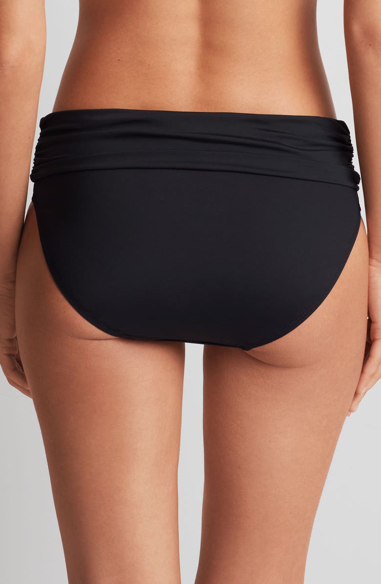 Lauren Ralph Lauren Shirred Side Bikini Bottoms, Alternate, color, Black