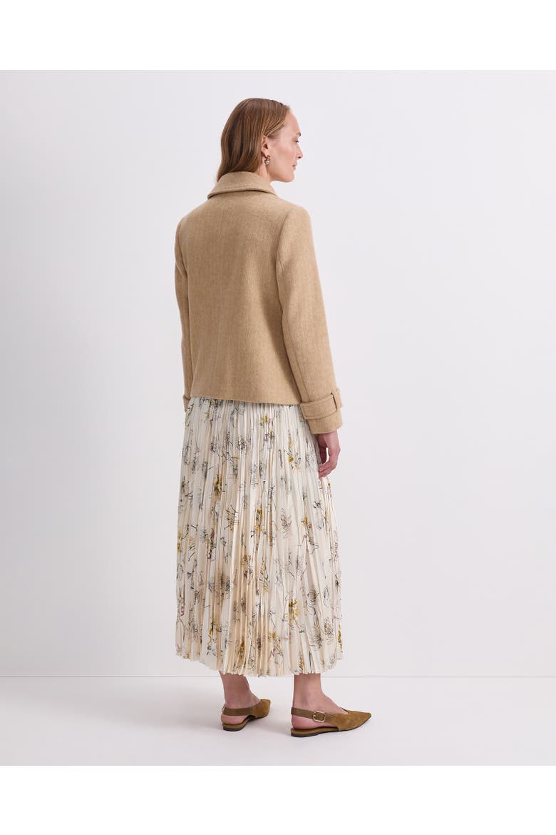 Wool-Blend Pea Coat, Alternate, color, Tan