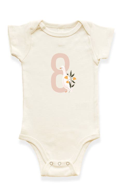 Goose Monthly Milestones Short Sleeve Organic Baby Bodysuit