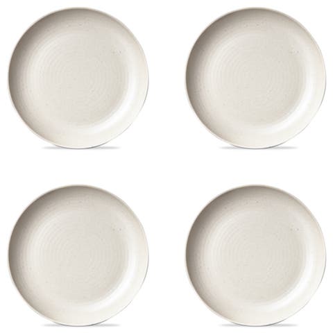 Cream Brooklyn Melamine Dinner Plates Set of 4 Dishwasher Safe