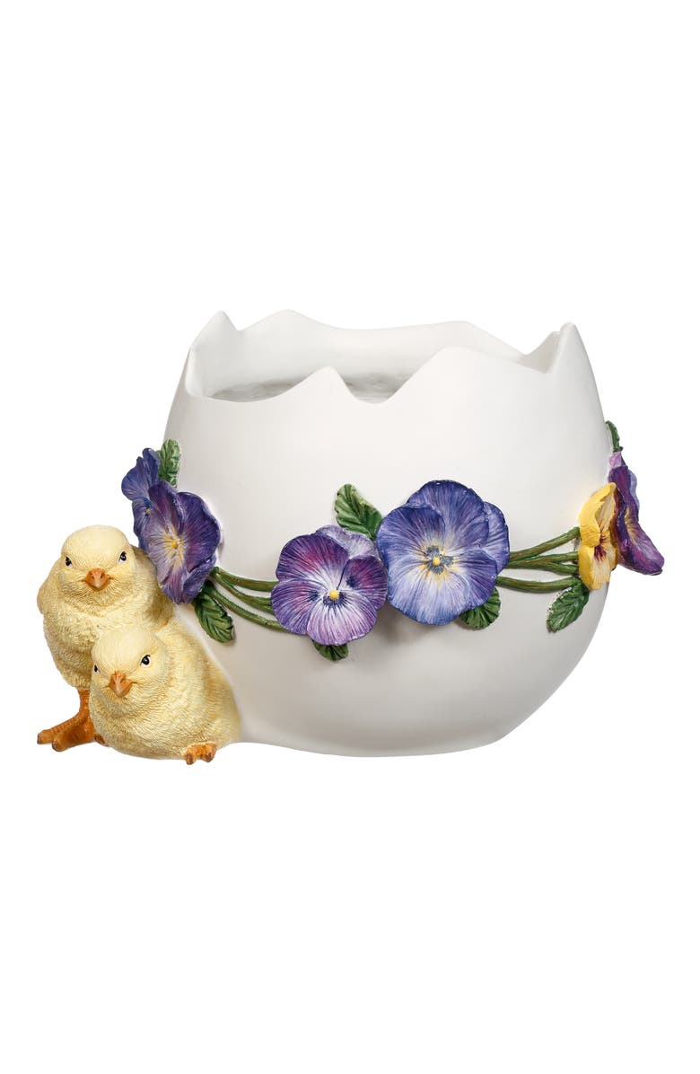 Mark Roberts Chick with Eggl Planter, Main, color, Yellow
