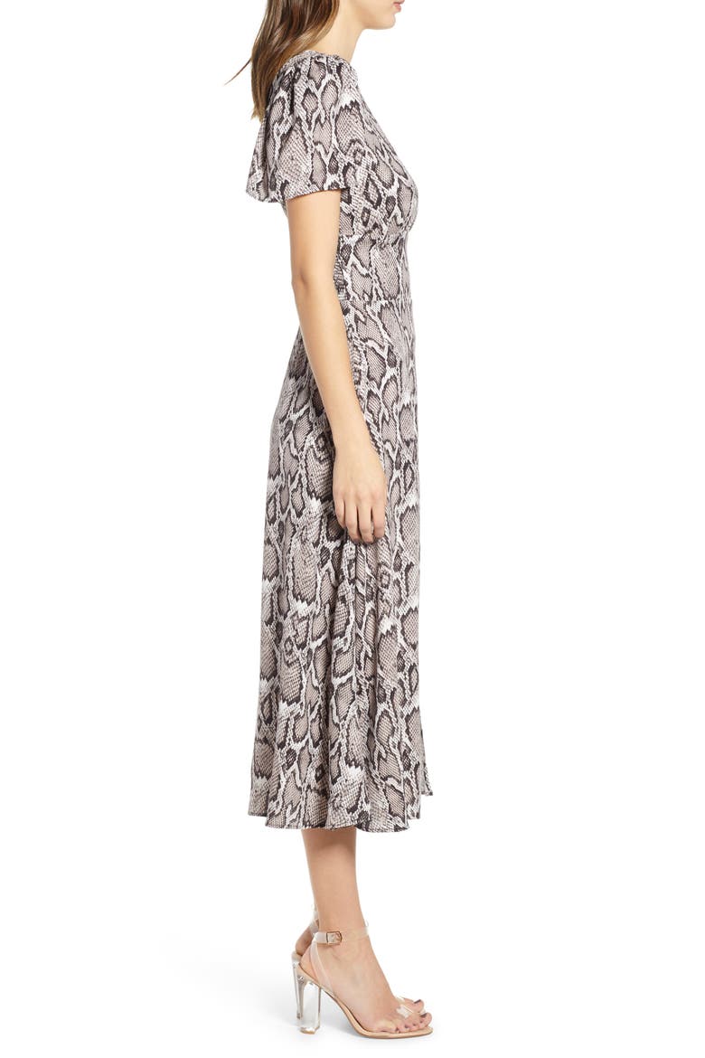 Lala Midi Dress, Alternate, color, SNAKESKIN