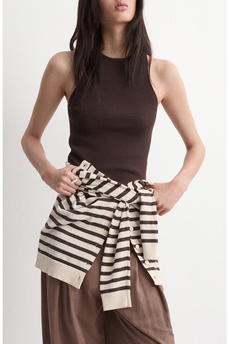 Cotton Blend Rib Sweater Tank, Alternate, color, CHOCOLATE