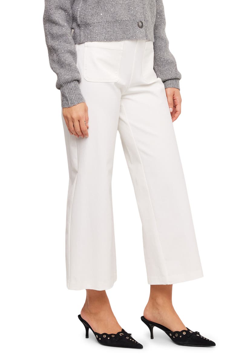 FIFTEEN TWENTY Libby Patch Pocket Crop Wide Leg Pants, Alternate, color, Off White