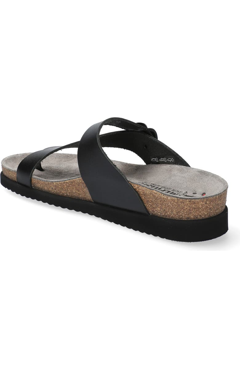 Mephisto Helen Toe Loop Sandal, Alternate, color, Black Waxy Leather