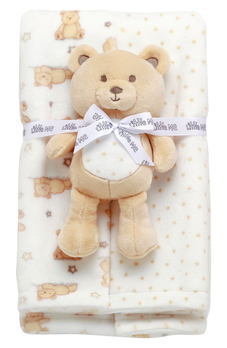 Little Me Bear & Blanket Gift, Main, color, Lt/ Pastel Brown