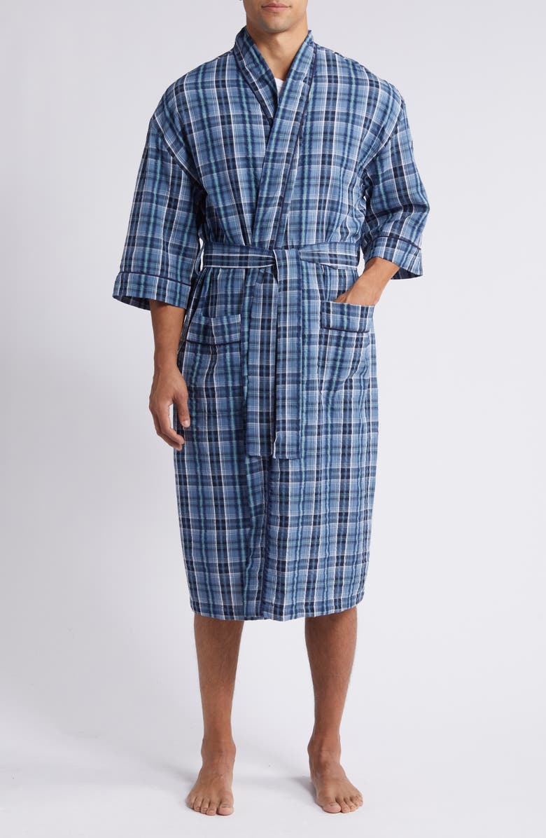Majestic International Sun Daze Plaid Robe, Main, color,