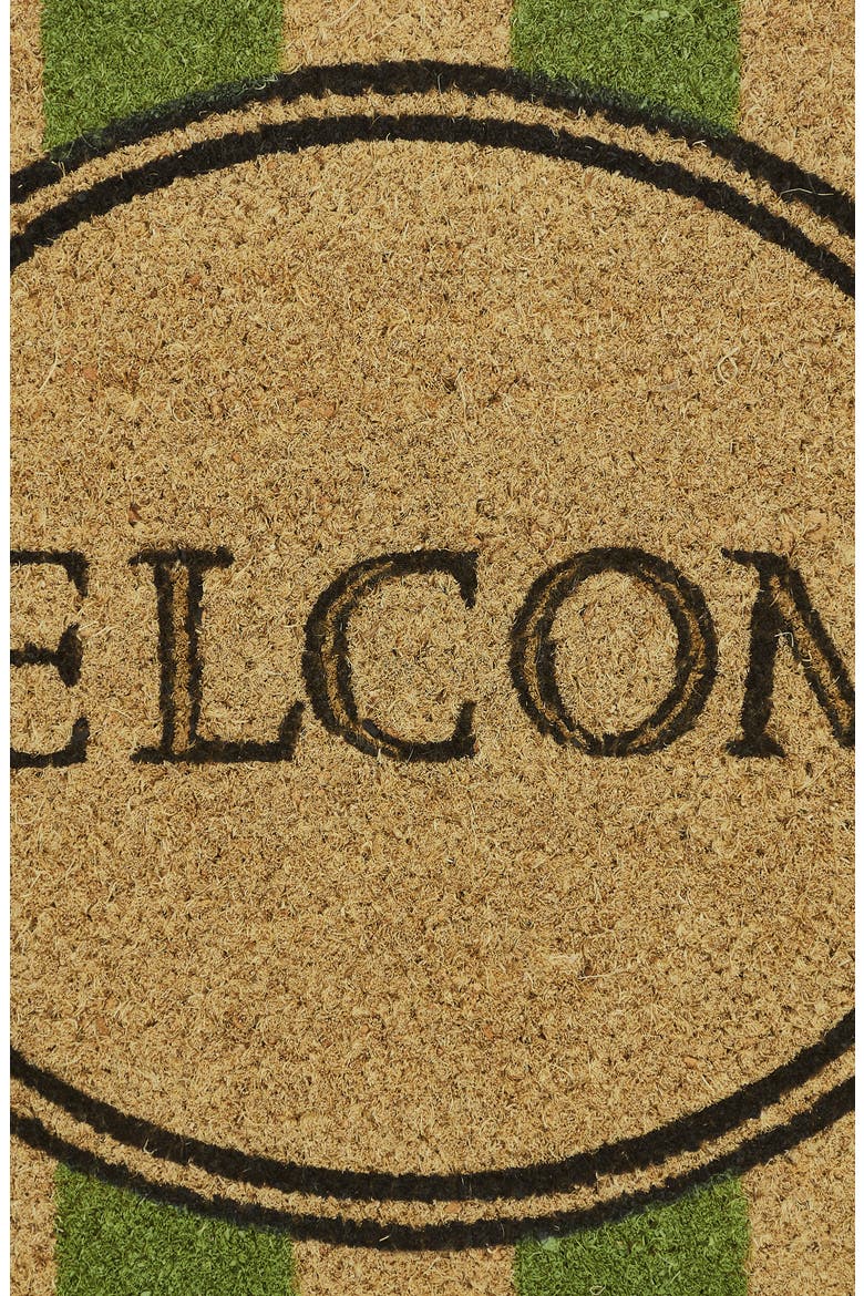 Welcome Stripe Coir Doormat, Alternate, color, GREEN