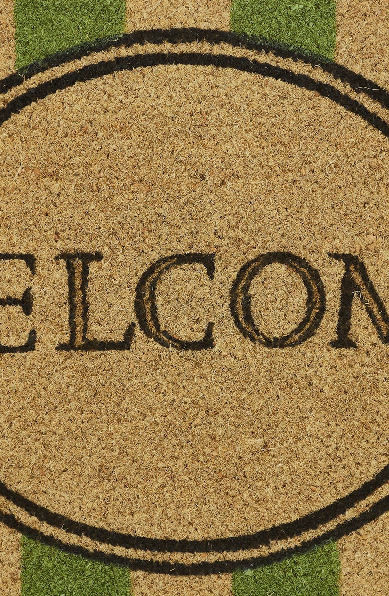VCNY HOME Welcome Stripe Coir Doormat, Alternate, color, Green