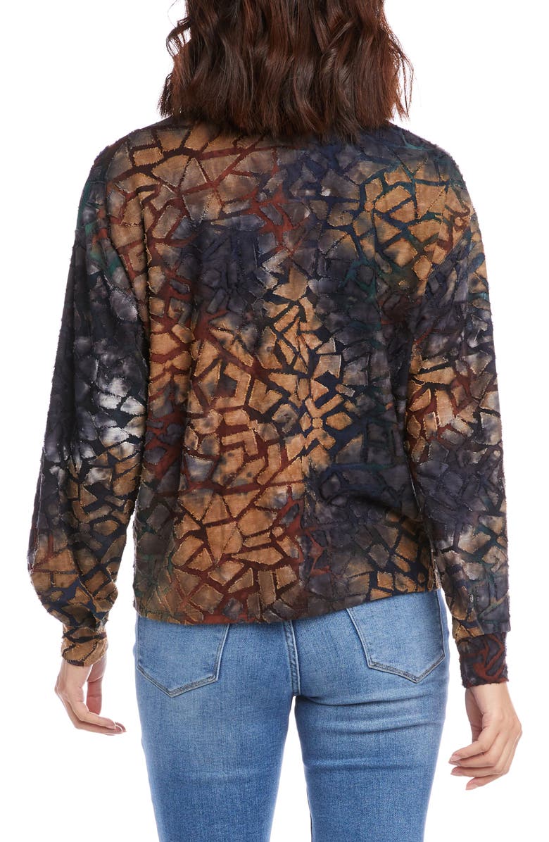 Karen Kane Burnout Tie Front Top, Alternate, color, 