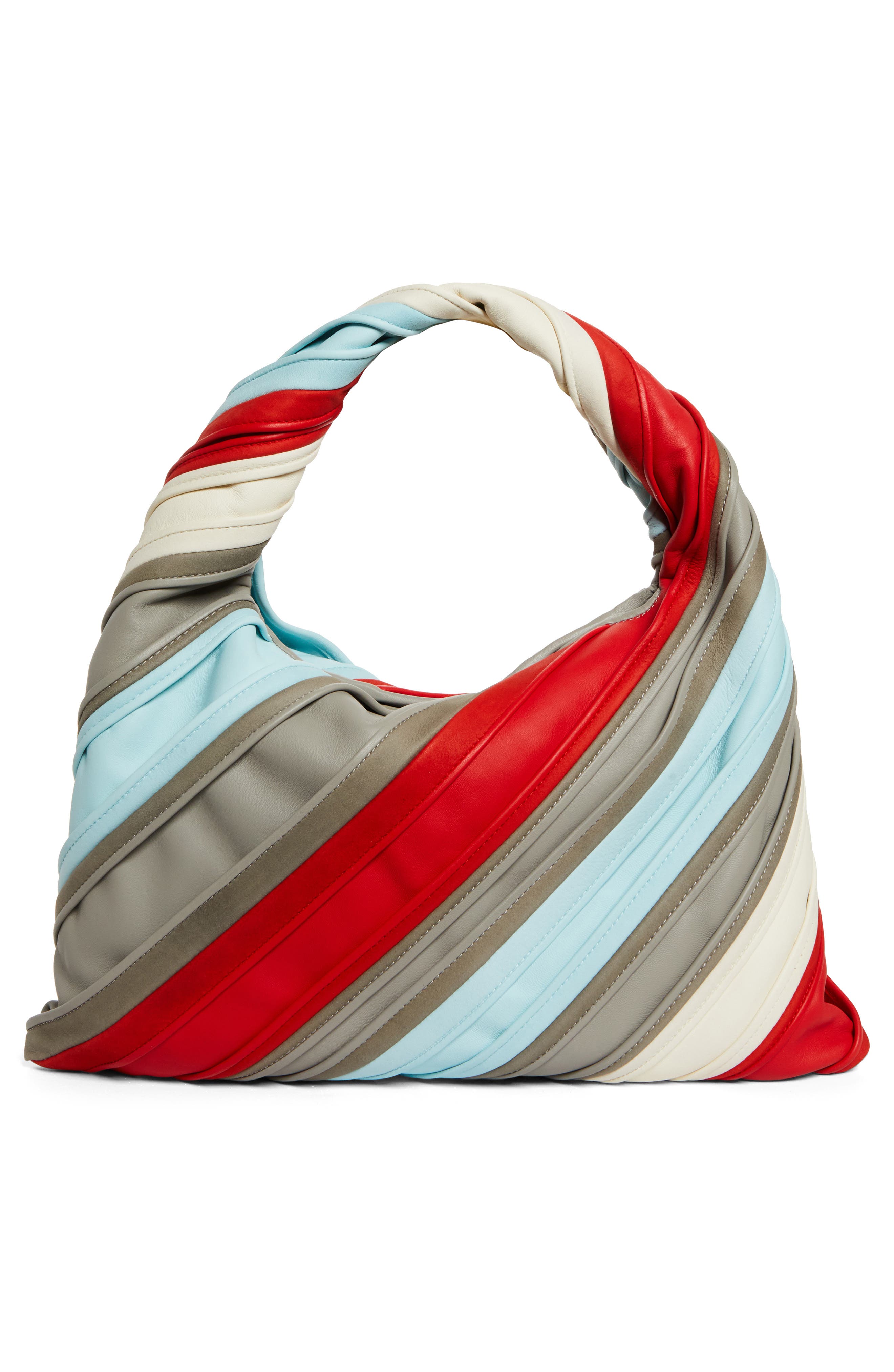 Bottega Veneta Small Hop Stripe Leather Hobo Bag, Alternate, color, 