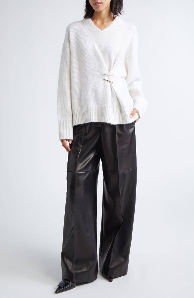 GRACE LING Claws Cashmere & Cotton Sweater, Alternate, color, Ivory