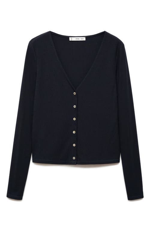 Mango Lyocell V-neck Button Front Top