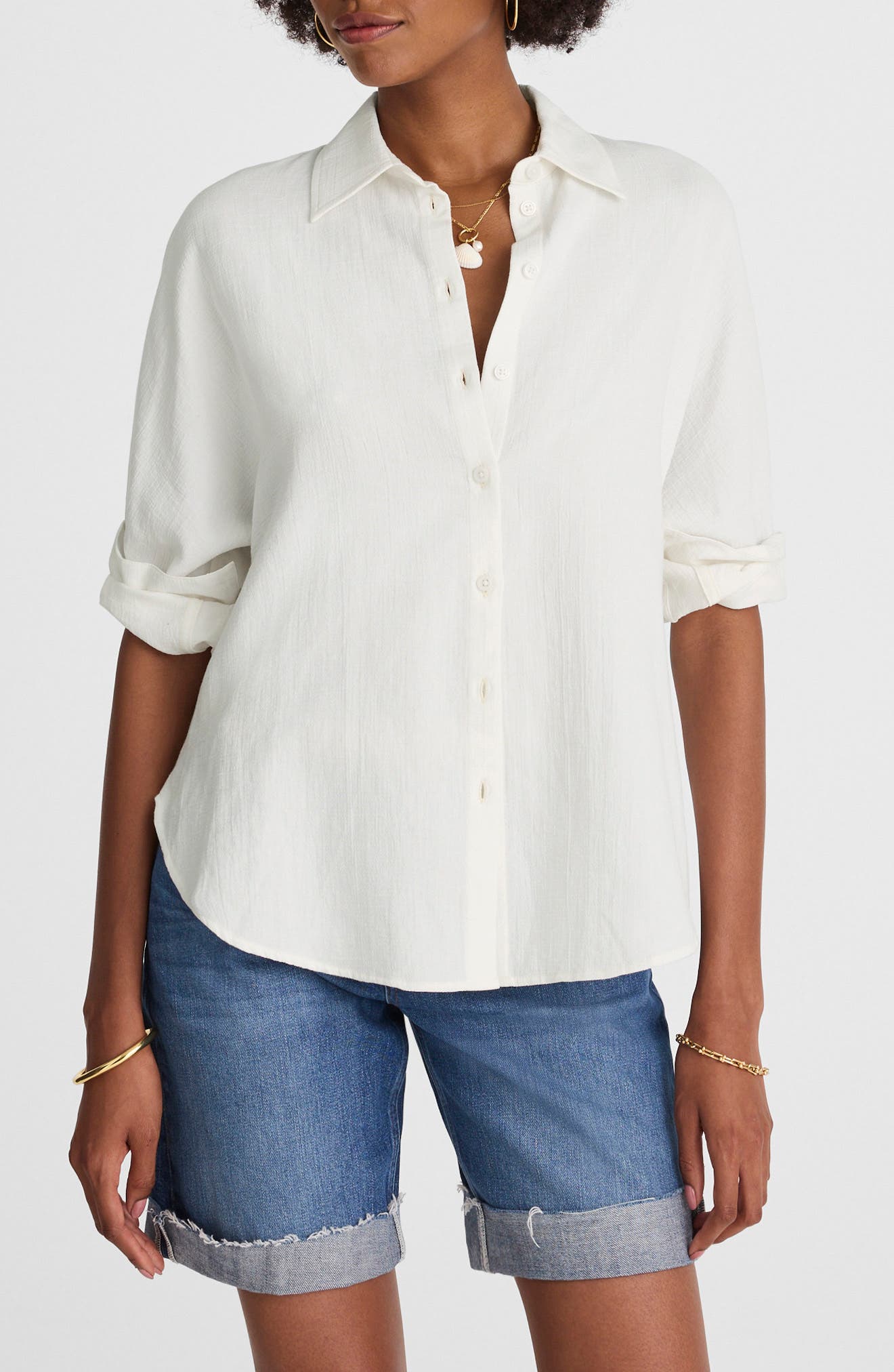 Madewell Cotton Double Gauze Oversize Shirt