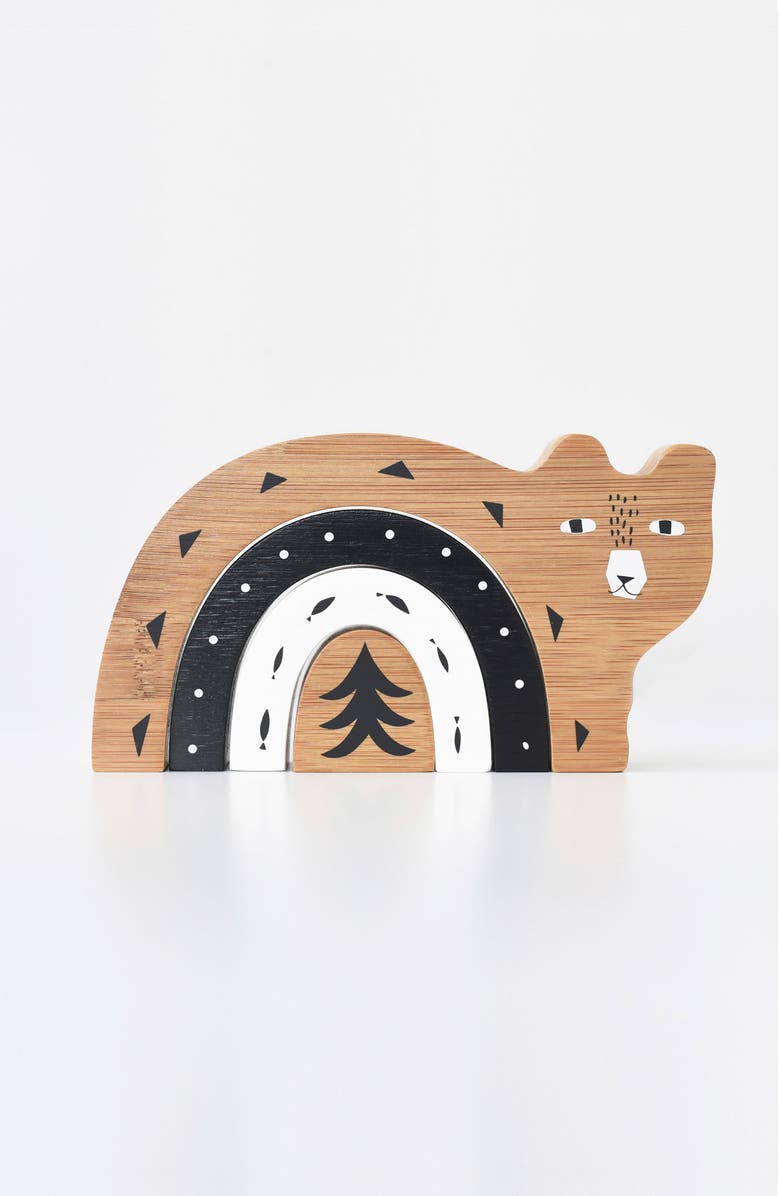 Wee Gallery Wooden Nesting Animal, Main, color, Bear