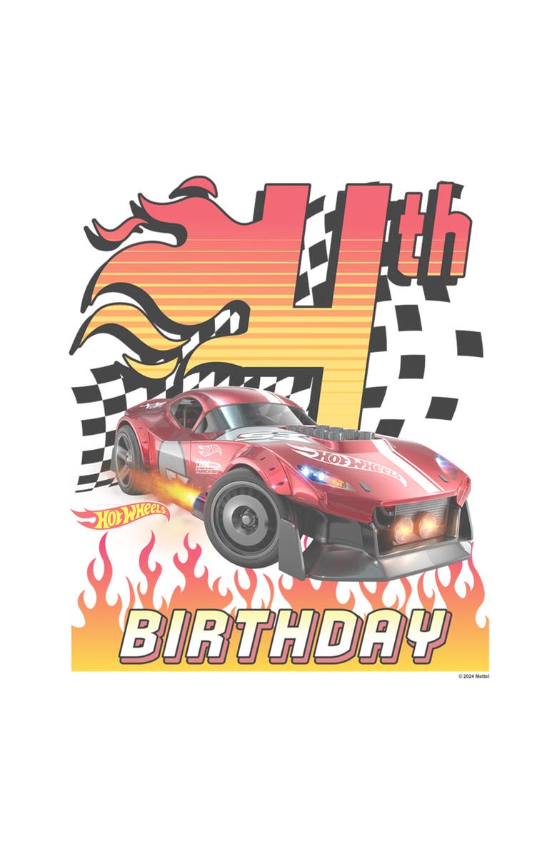 Hot Wheels Men's Hot Wheels GT Scorcher 4th Birthday  Graphic T-Shirt, Alternate, color, White