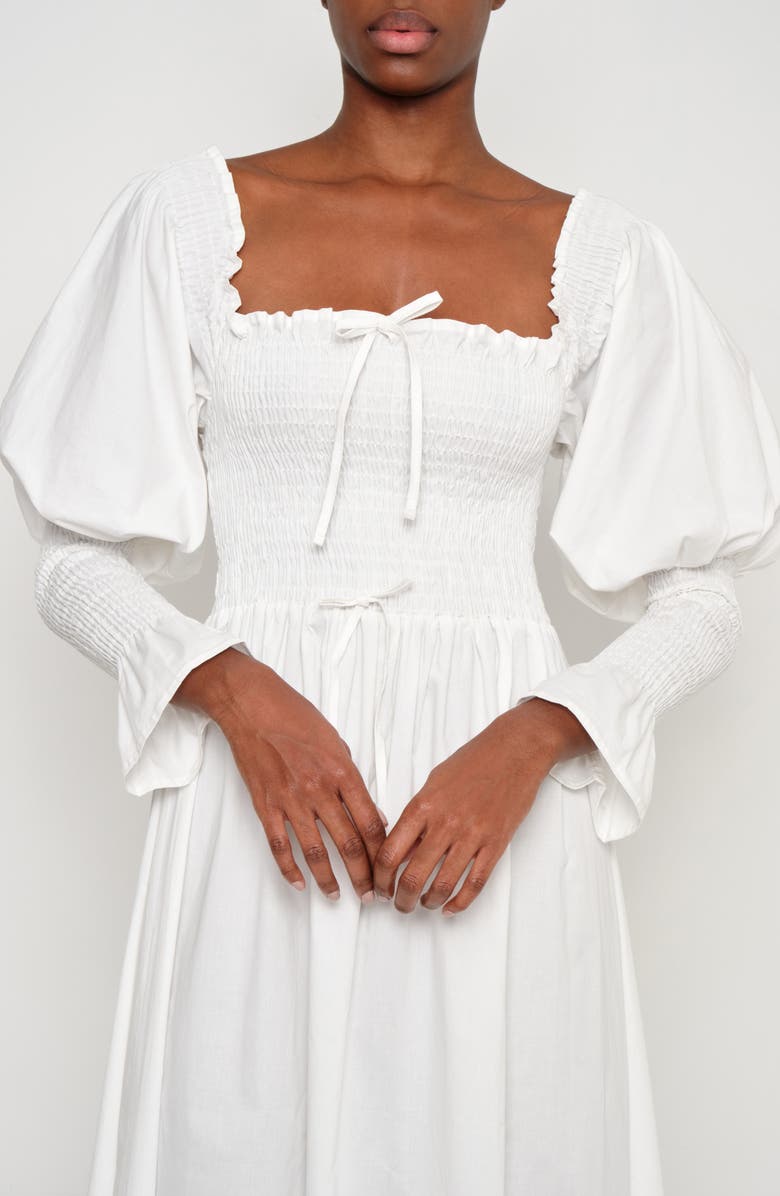 The Lulo Project The Honor Smocked Long Sleeve Maxi Dress, Alternate, color, Crudo