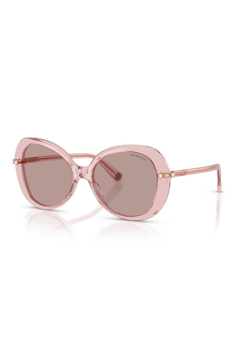 55mm Butterfly Sunglasses, Alternate, color, TRANSPARENT DARK PINK / PURPLE