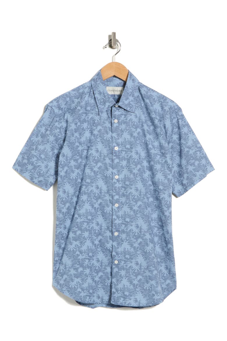 Short Sleeve Woven Shirt, Alternate, color, DARK BLUE