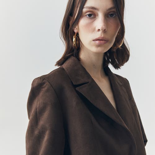 Ats Jett Suede Blazer In Brown