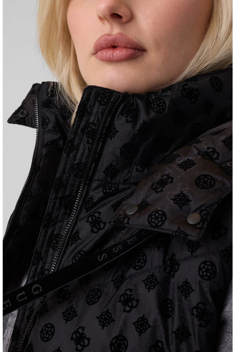 Daisy Cropped Logo Puffer Vest, Alternate, color, JBLACK-BLACK