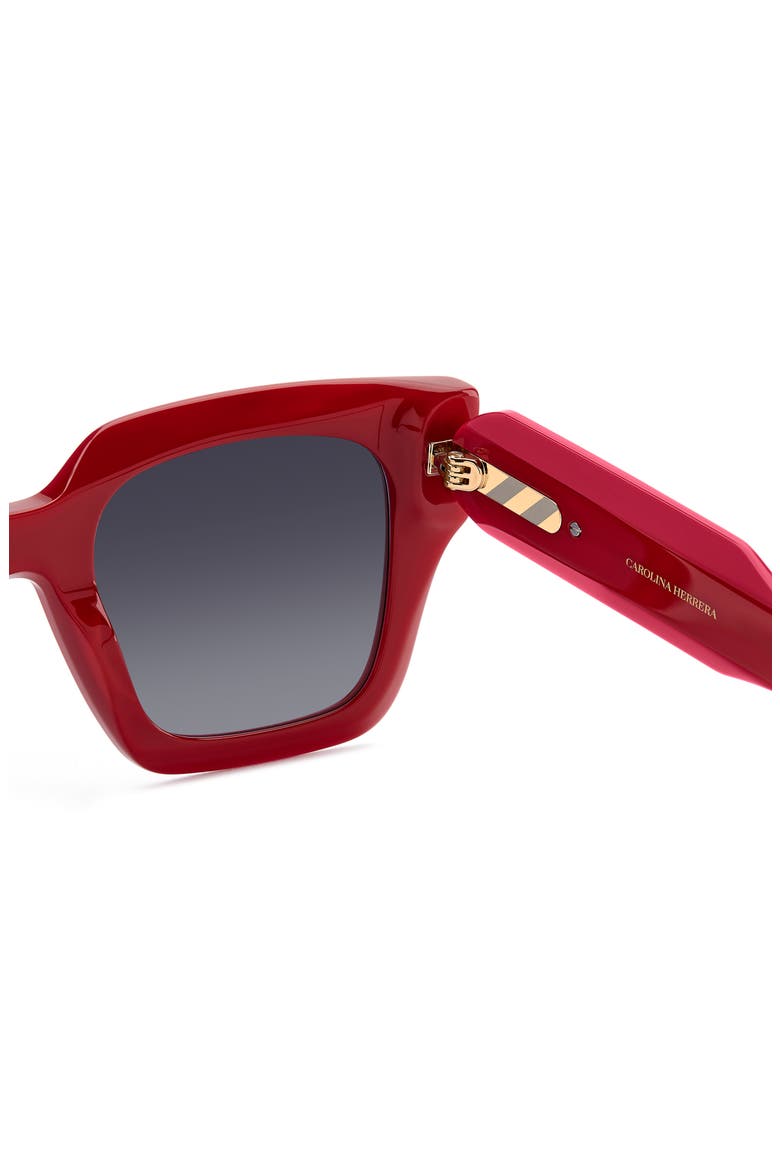 51mm Gradient Square Sunglasses, Alternate, color, RED/ DARK GREY SF