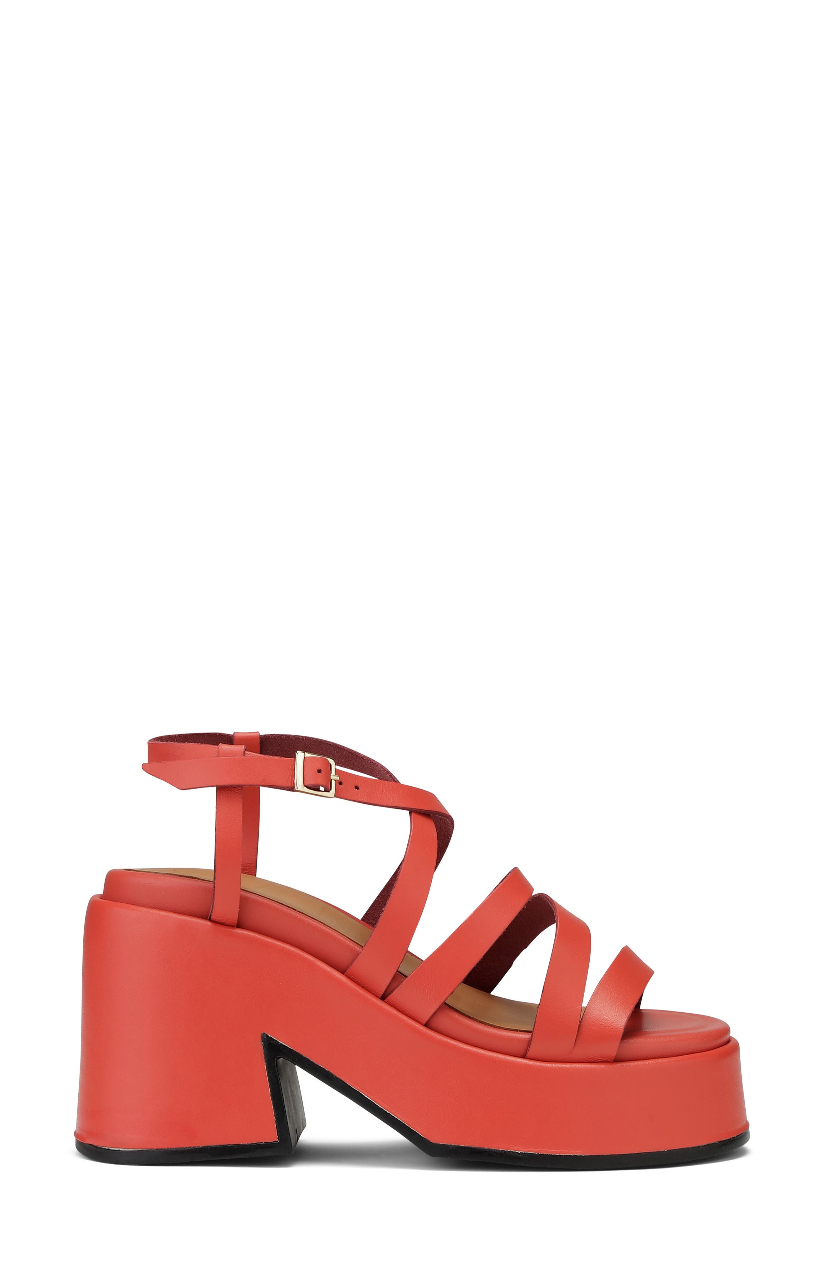 Ganni Strappy Platform Sandal, Alternate, color, Paprika
