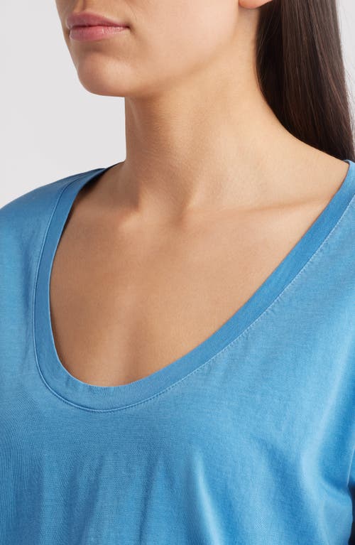 Treasure & Bond Relaxed Scoop Neck Cotton T-shirt In Blue Parisian