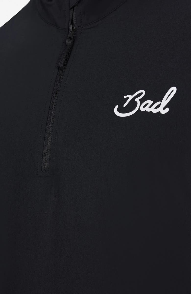 Bad Birdie Mechanism Layered Long Sleeve Quarter Zip Top, Alternate, color, Black