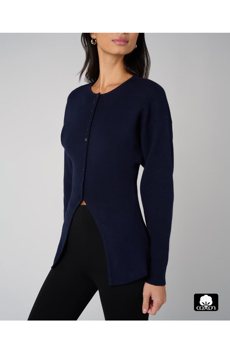 WeWoreWhat Drop Shoulder Cardigan, Alternate, color, Dark Navy