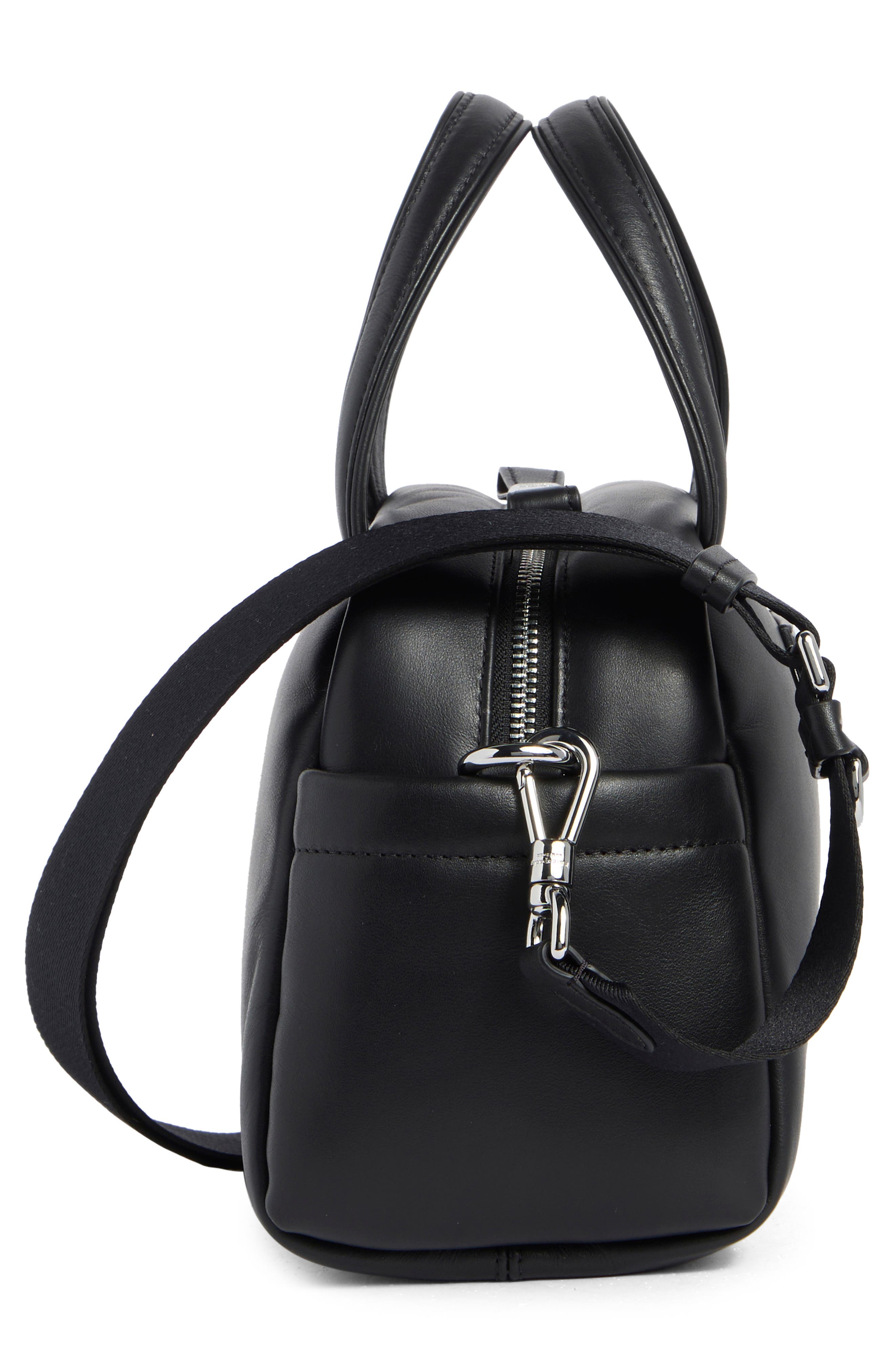 Kate Spade New York puffed leather satchel bag, Alternate, color, Black