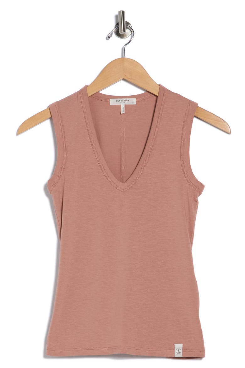 Lucy V-Neck Sleeveless Top, Alternate, color, WASHED ROSE