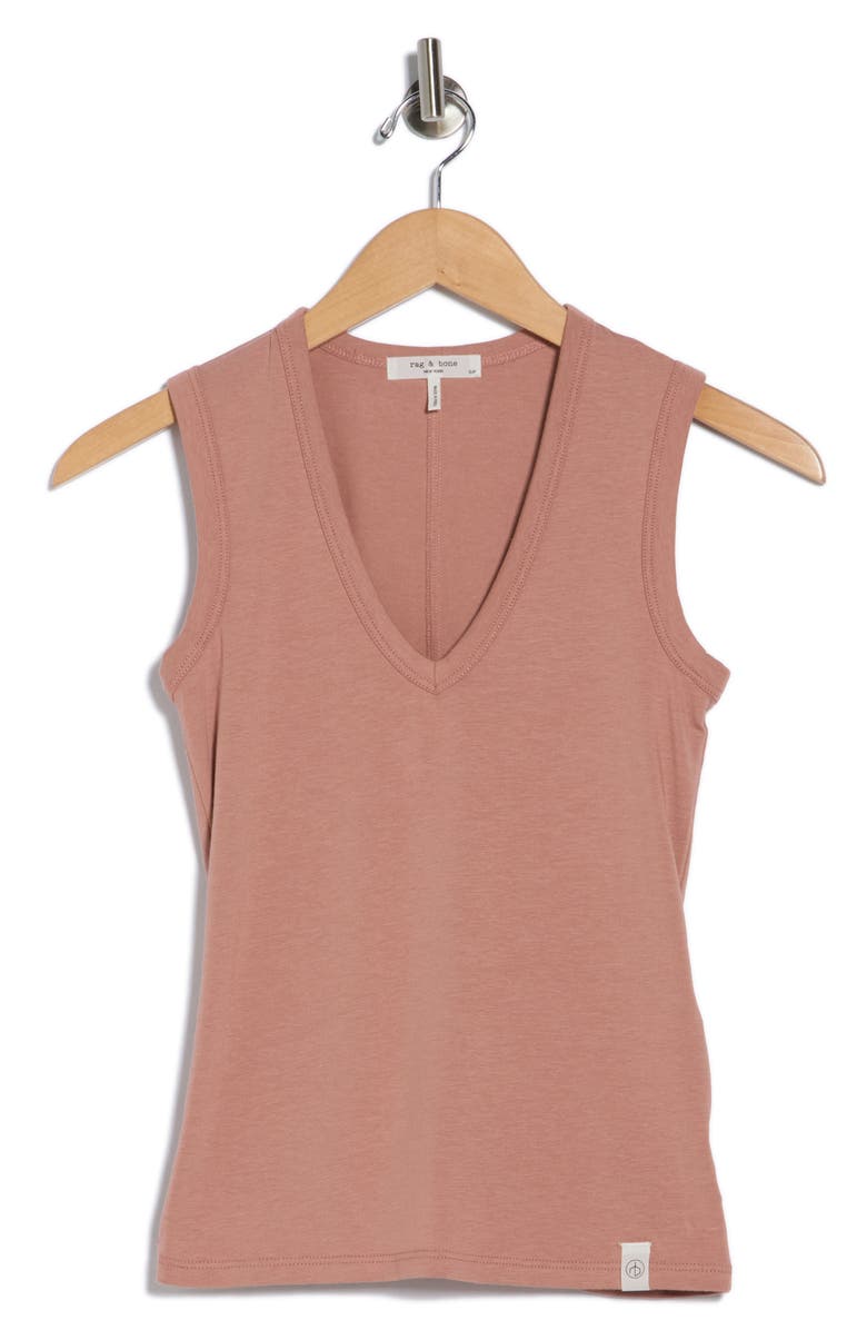 rag & bone Lucy V-Neck Sleeveless Top, Alternate, color, Washed Rose