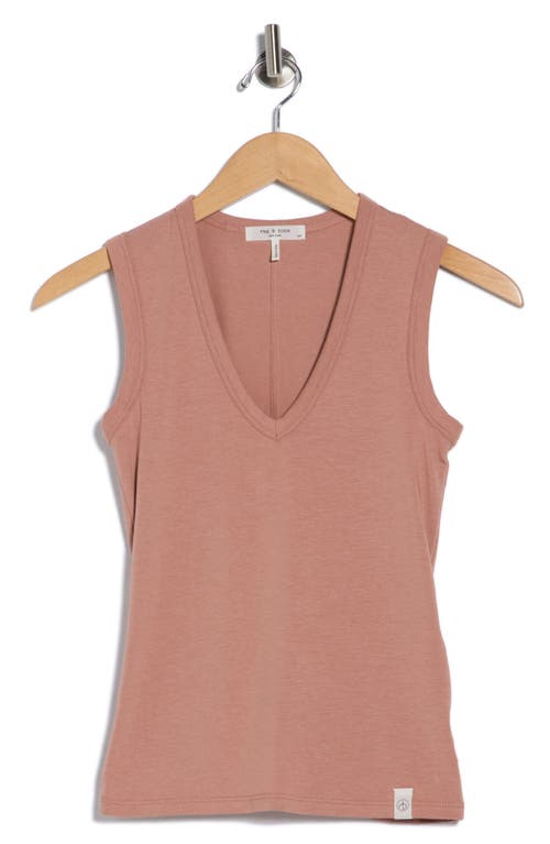 Rag & Bone Lucy V-neck Sleeveless Top In Pink