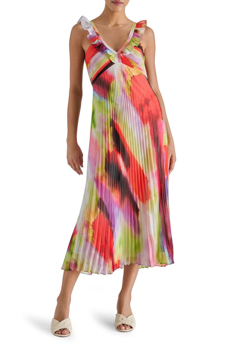 Steve Madden Cova Pleated Sundress, Main, color, Multicolored