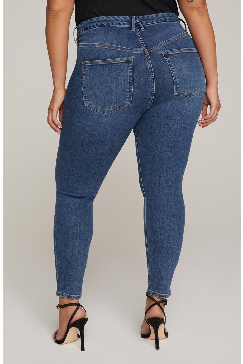 Extreme V High Waist Ankle Skinny Jeans, Alternate, color, BLUE615