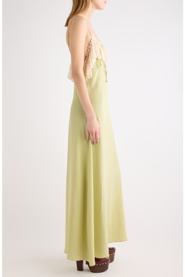 Boho Silk Crêpe de Chine Maxi Dress, Alternate, color, DUSTY GREEN