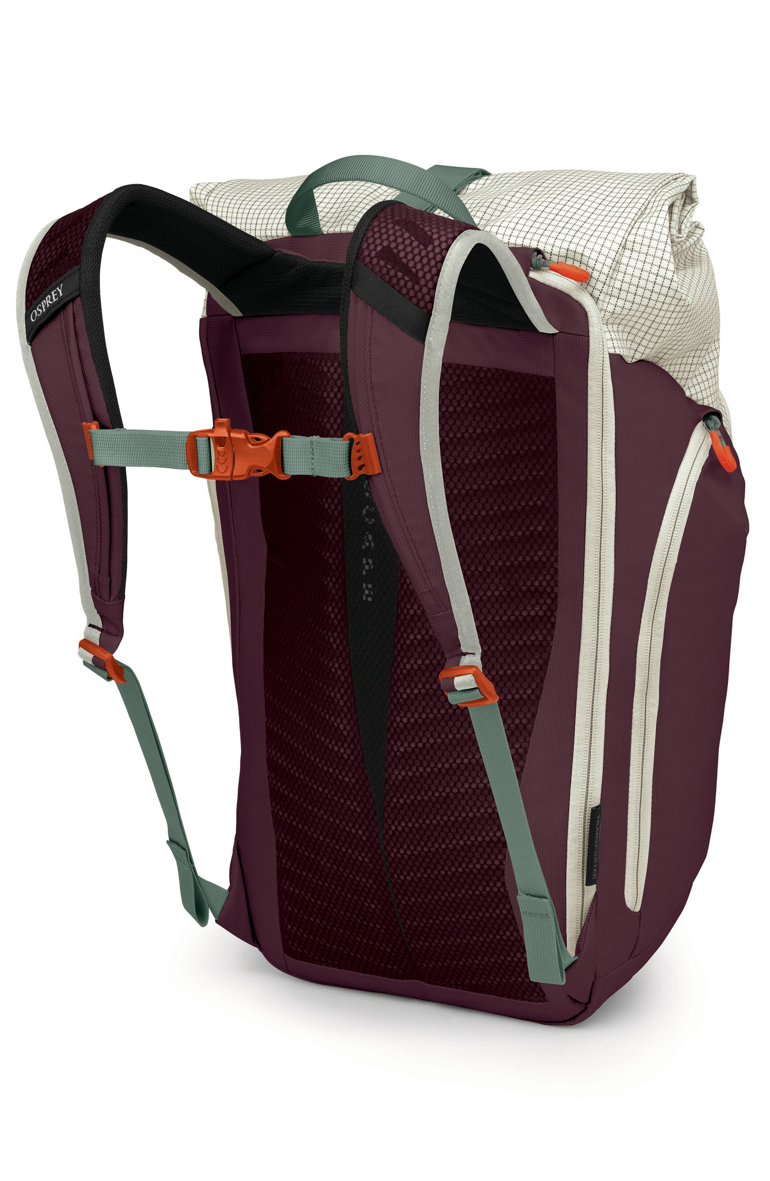 Transporter 30-Liter Roll Top Backpack, Alternate, color, MYSTERY WHITE/ MOODY BURGUNDY