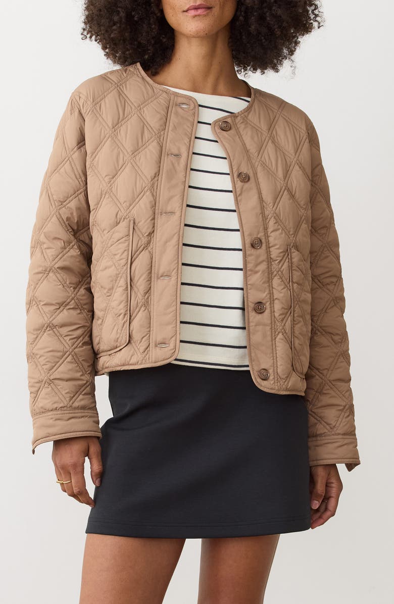 Marine Layer Marina Quilted Liner Jacket, Main, color, Caramel
