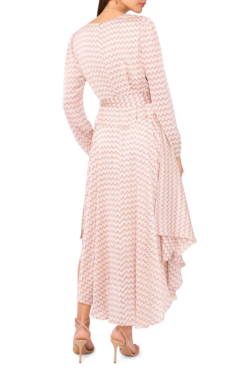 Vince Camuto Long Sleeve Tie Waist High-Low Dress, Alternate, color,