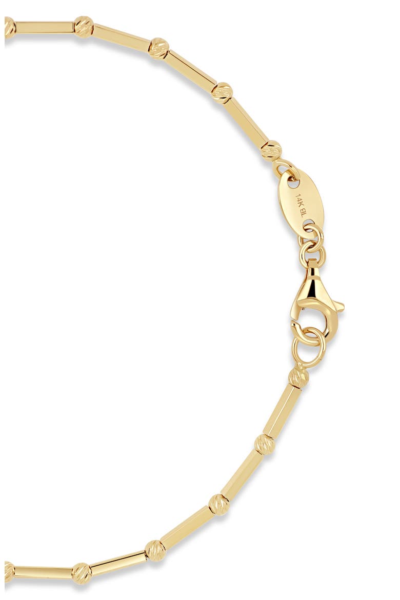14K Gold Beaded Chain Bracelet, Alternate, color, 14K YELLOW GOLD