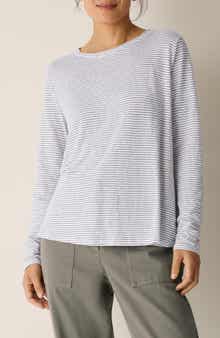 Stripe Organic Linen Long Sleeve T-Shirt