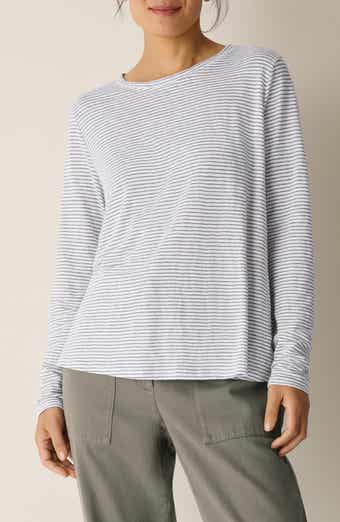 Stripe Organic Linen Long Sleeve T-Shirt