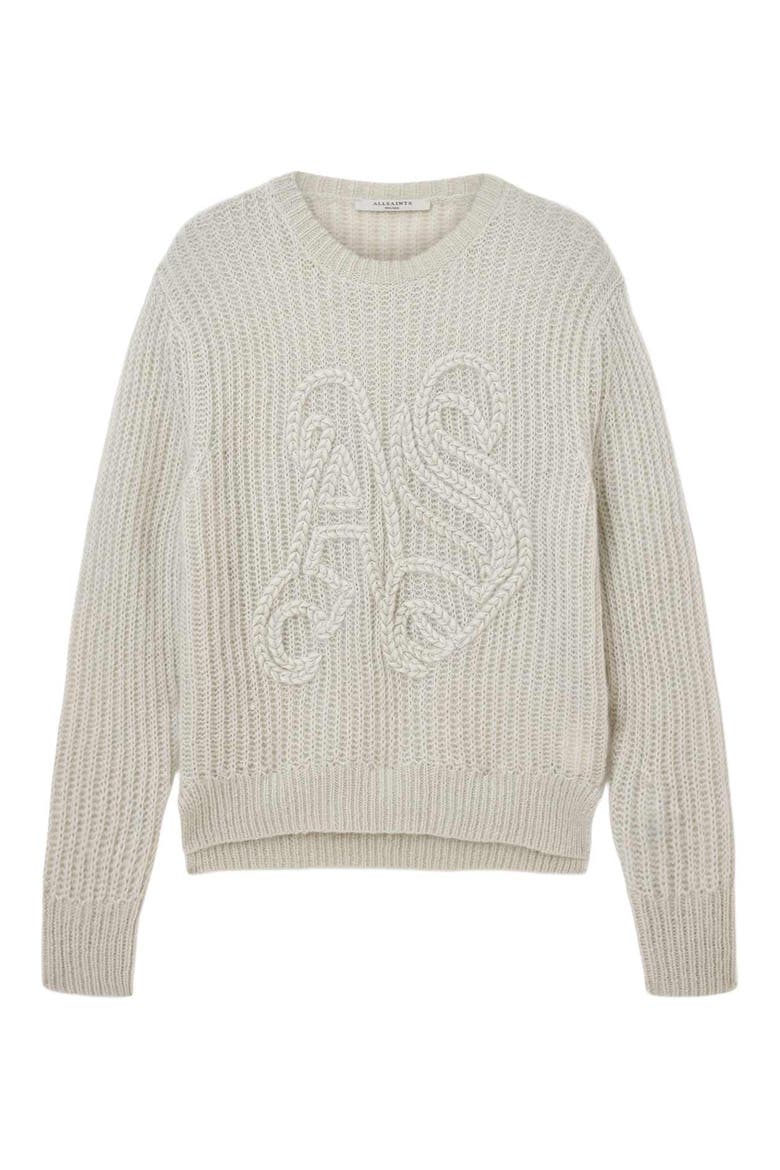 Chain Stitch Monogram Mohair & Merino Wool Blend Sweater, Alternate, color, PALE LAUREL GREEN