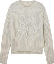 AllSaints Chain Stitch Monogram Mohair & Merino Wool Blend Sweater