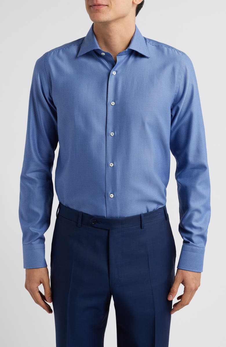 Canali Regular Fit Microprint Dress Shirt, Main, color,