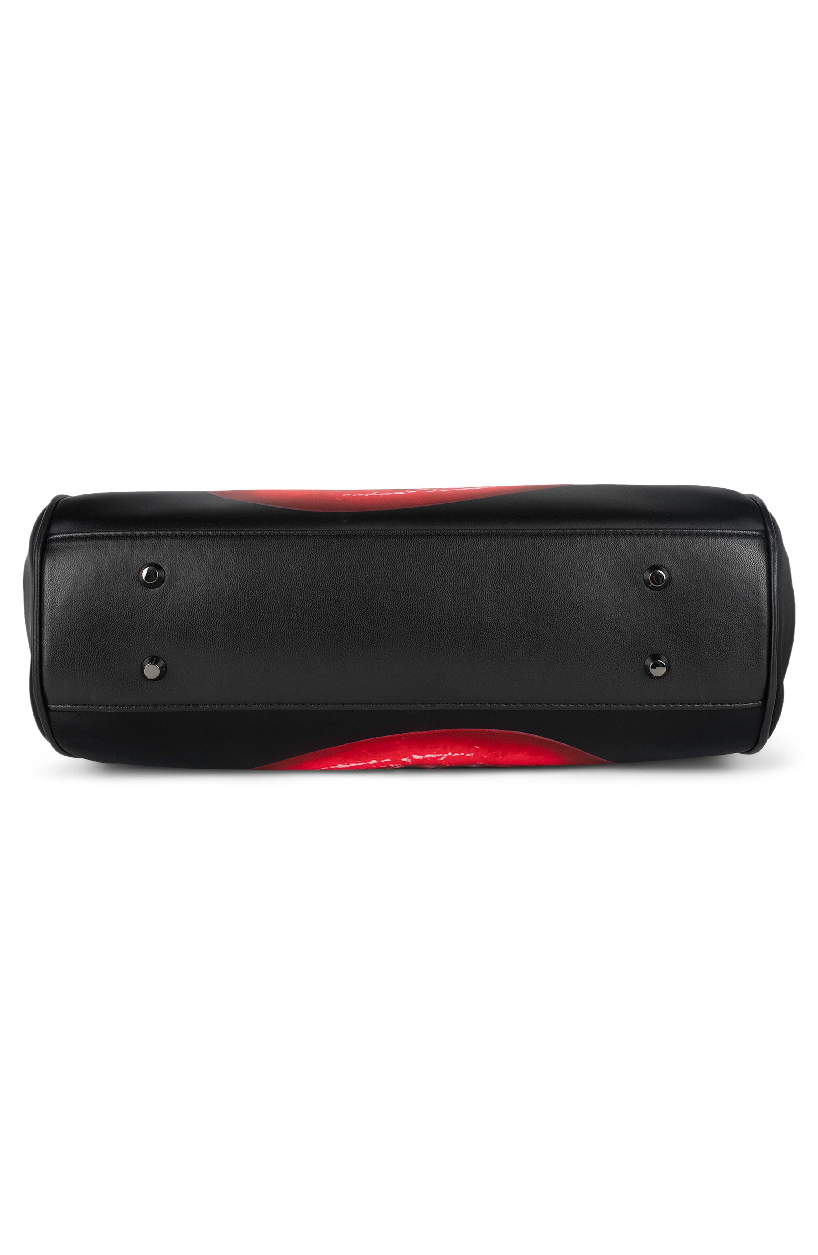 Its-Bit Satin Handbag, Alternate, color, MOUTH PRINT
