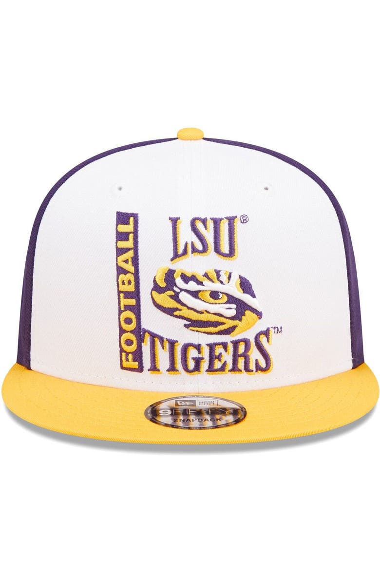 New Era Men's New Era White/Purple LSU Tigers Retro Sport 9FIFTY Snapback Hat, Alternate, color, 