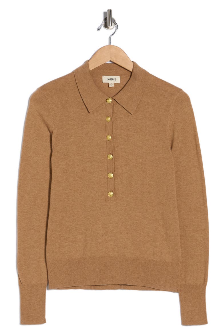 Sterling Collar Sweater, Alternate, color, CHESTNUT/GOLD